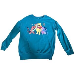 DISNEY Winnie the Pooh Women’s Green Crewneck Pullover L/S Sweatshirt Size Small